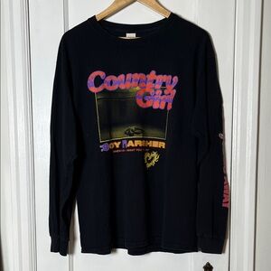 Rad Black Long Sleeve Boy Harsher Band Tee Large